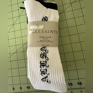 All Saints new 3 pairs of crew socks US 7-13